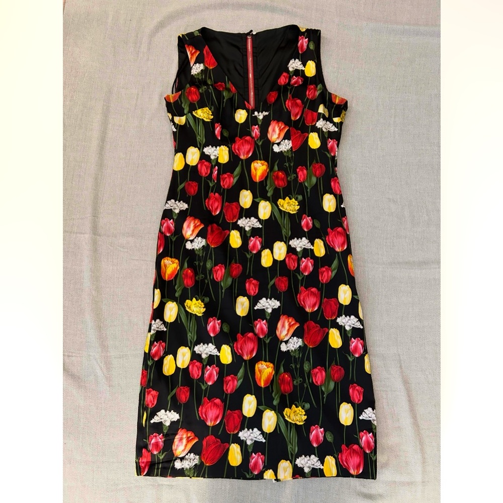 DOLCE & GABBANA dress, tulip print silk dress